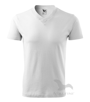 V-Neck T-shirt unisex weiss | XL