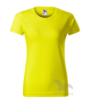 Basic T-shirt Damen zitronengelb | XS