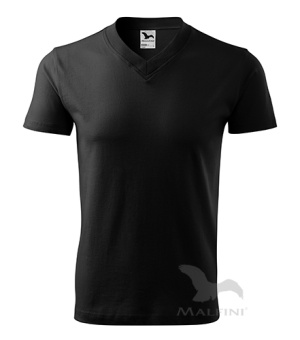 V-Neck T-shirt unisex schwarz | 3XL