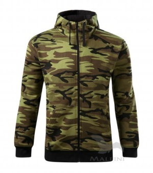 Camo Zipper Sweatshirt Herren camouflage grün | 2XL