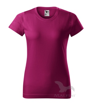 Basic T-shirt Damen fuchsia rot | L
