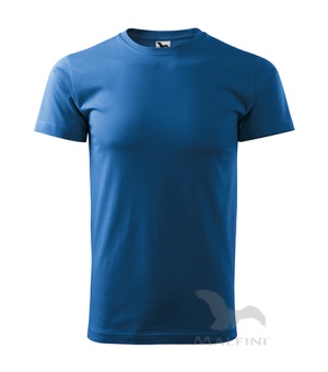 Basic T-shirt Herren azureblau | XL