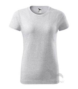 Basic T-shirt Damen hellgrau melliert | XS