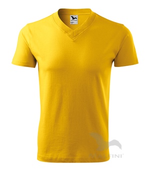 V-Neck T-shirt unisex gelb | S