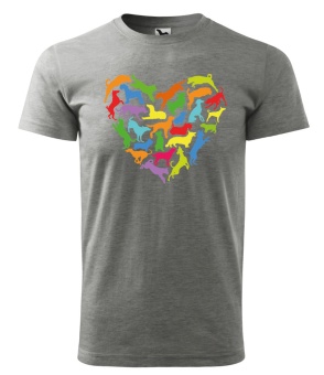 FUN-Shirt: Herz aus Hunden  Herren | M | Grau | Bunt